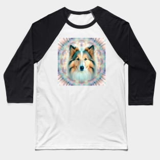 A Fractal Design of A Sheltie Baseball T-Shirt